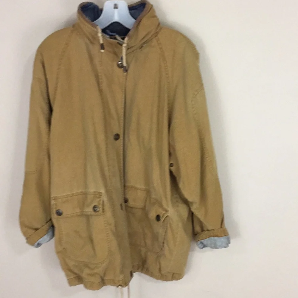 Vintage Towns by London Fog Hooded Zipper / Snap Front Utility Cargo Jacket